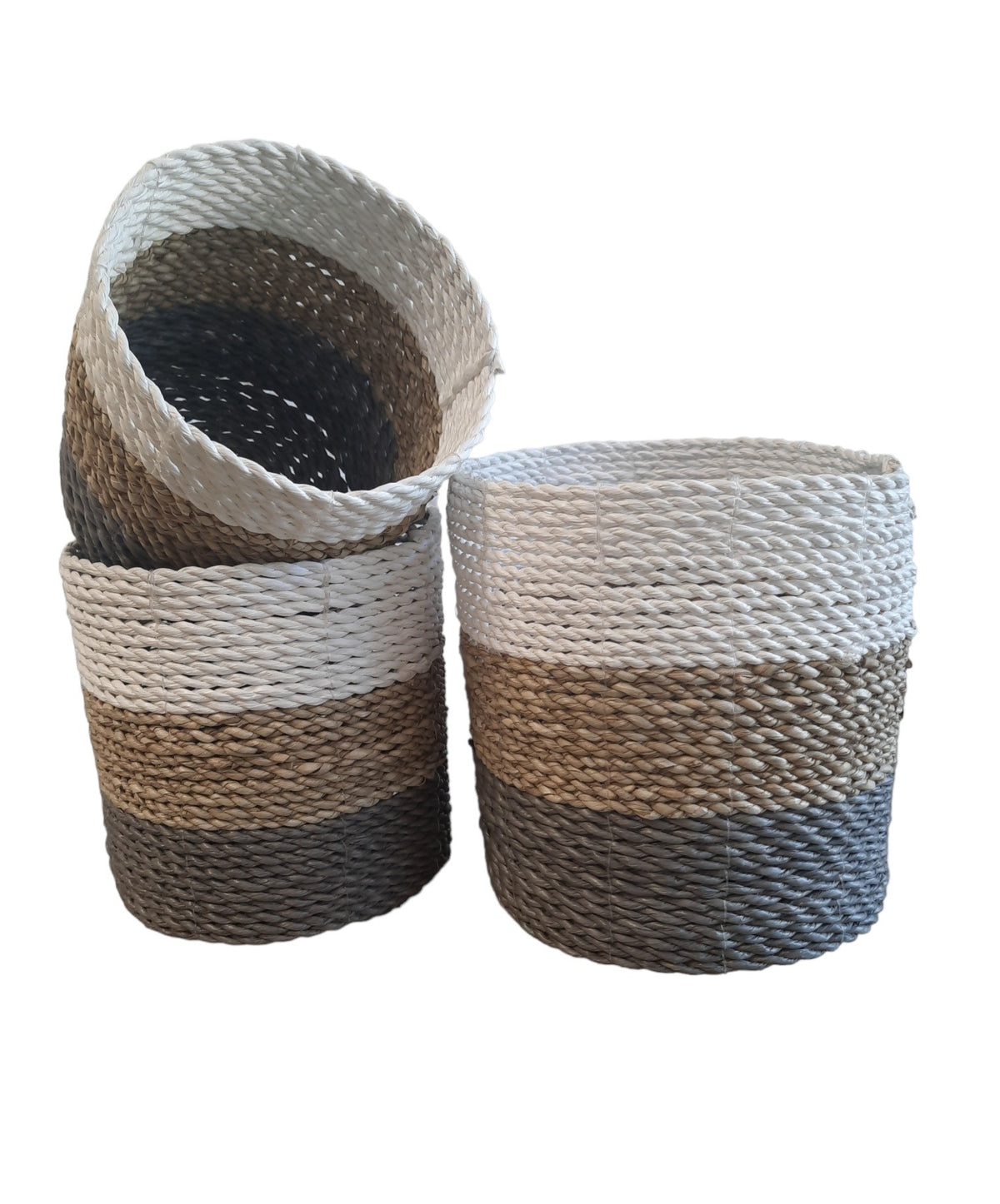 FurniLux Natuurlijke plantenbakken/ Mandenset - 20x20x21cm