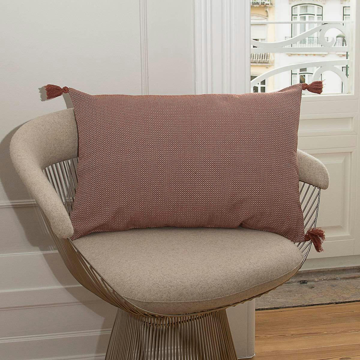 STOCKHOLM - Housse de coussin coton  50x30 tomette