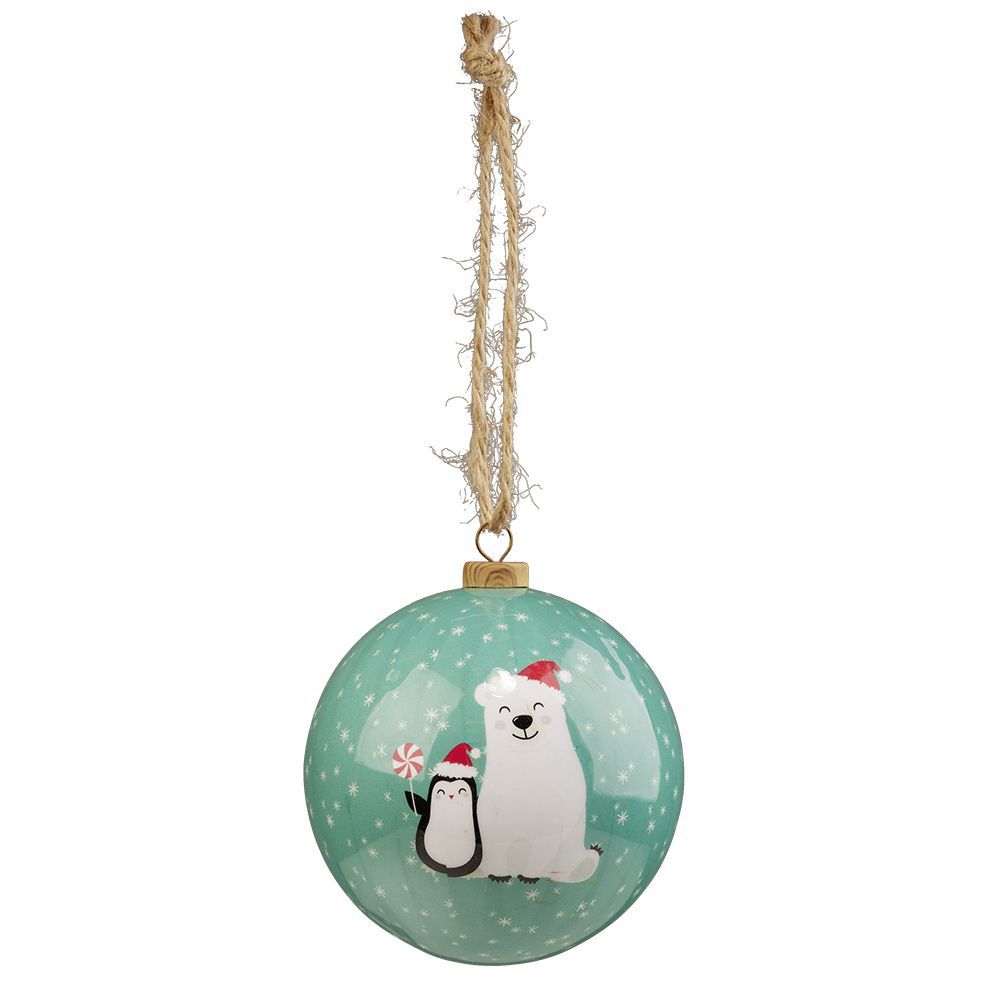 Boule de No&euml;l papier design Tradition Ø8cm