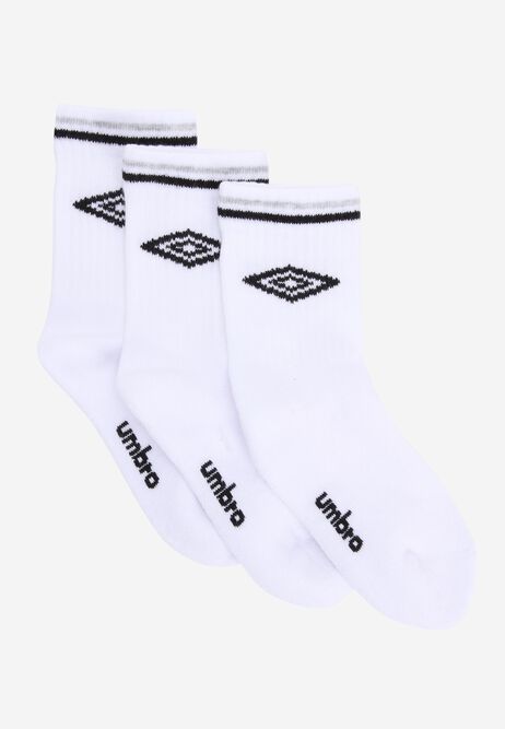Boys 3pk White Umbro Sport Socks