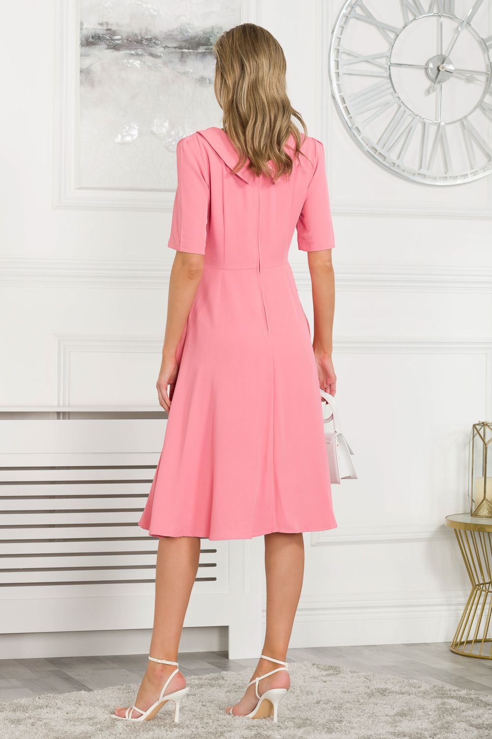 Jolie Moi Beckie Fold Over Neck Dress