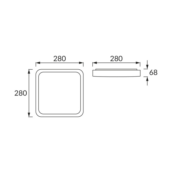Plafon SOLAkwadratowy biały LED 1x20W 28cm 1360lm IP44 Struhm