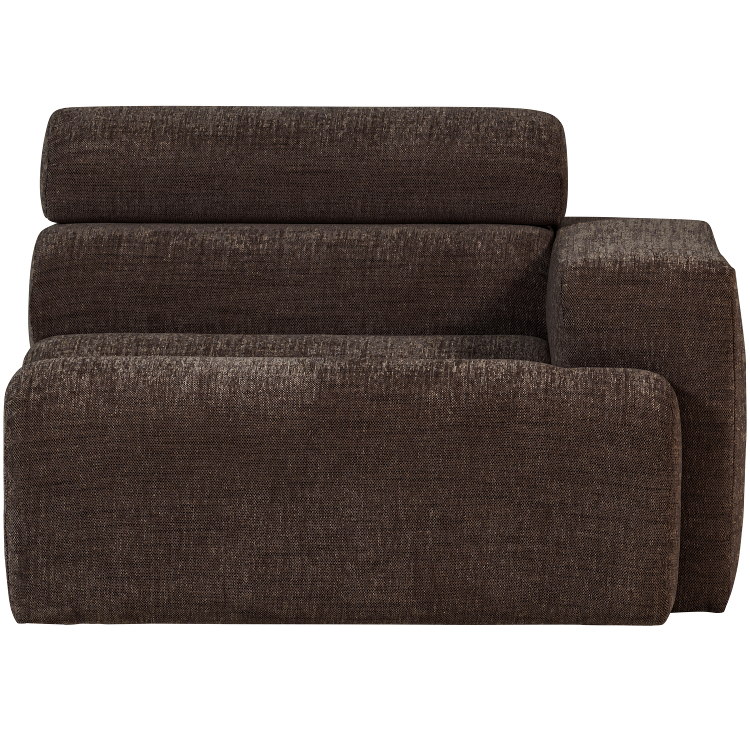 WOOOD 1-zits element bank arm rechts Novi - Polyester - Donkerbruin - 86x109x113