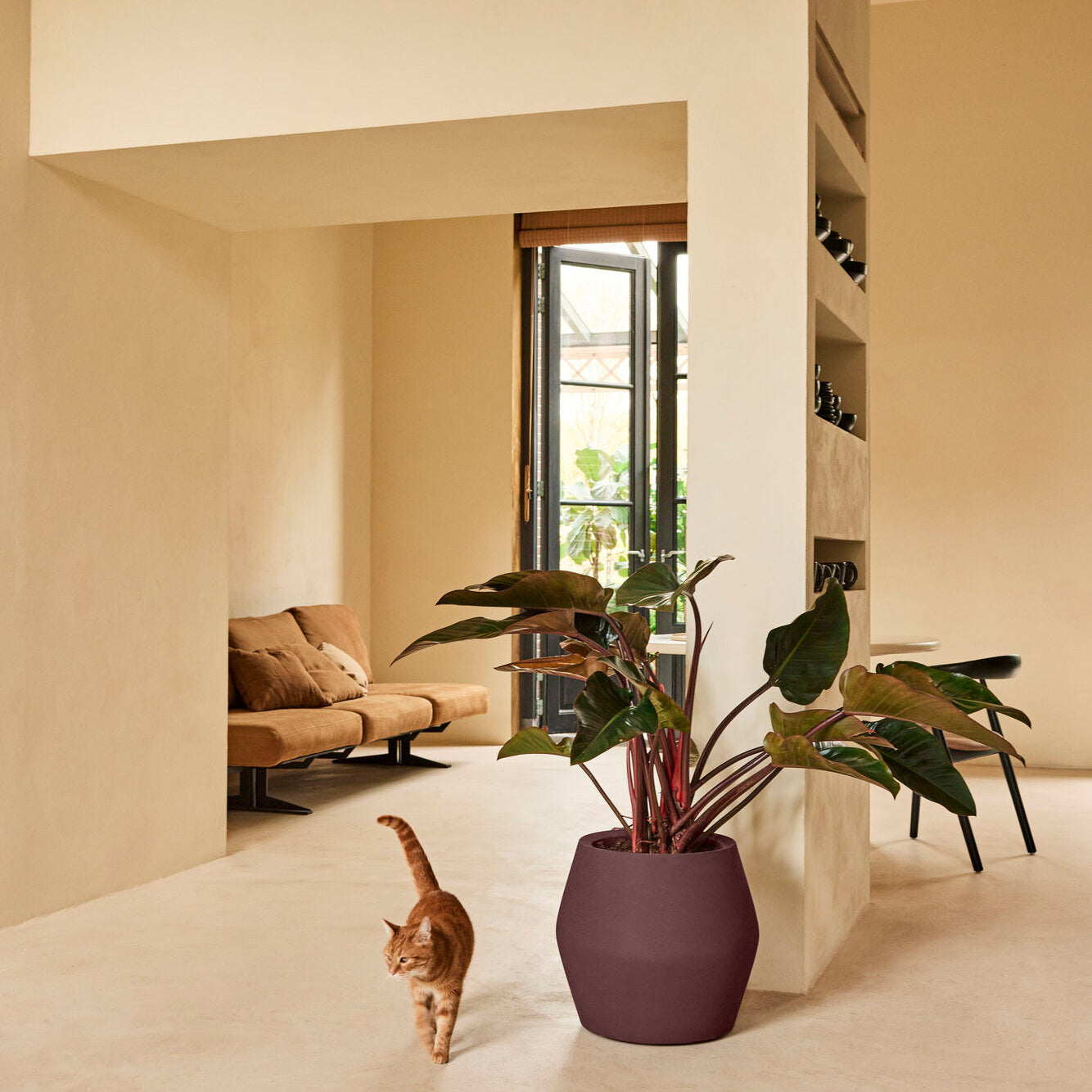 Elho June Split Low 46 - Vintage plum - Ø 46 x H 42 cm - Binnen en Bui