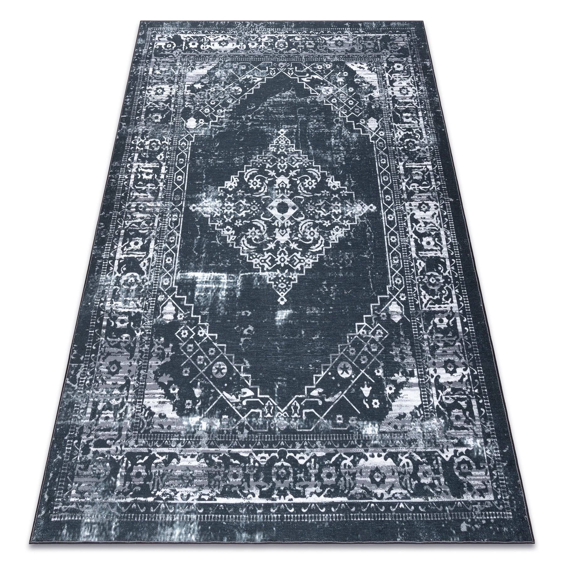 Dywan ANTIKA 117 tek, nowoczesny ornament, do prania - szary / 120x170 cm