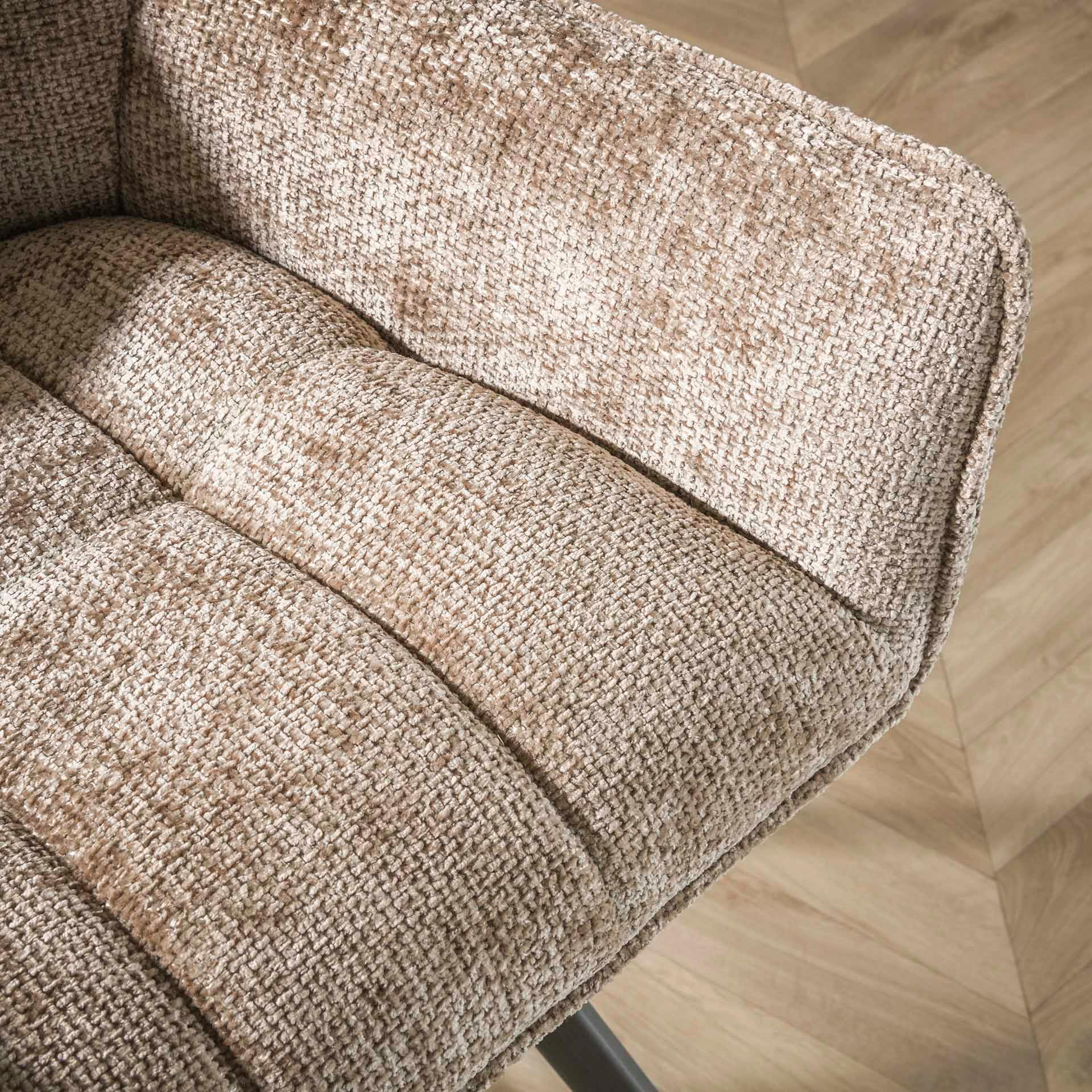 Chaise de bar pivotante en velours texturé beige nacré (lot de 2) MELBOURNE
