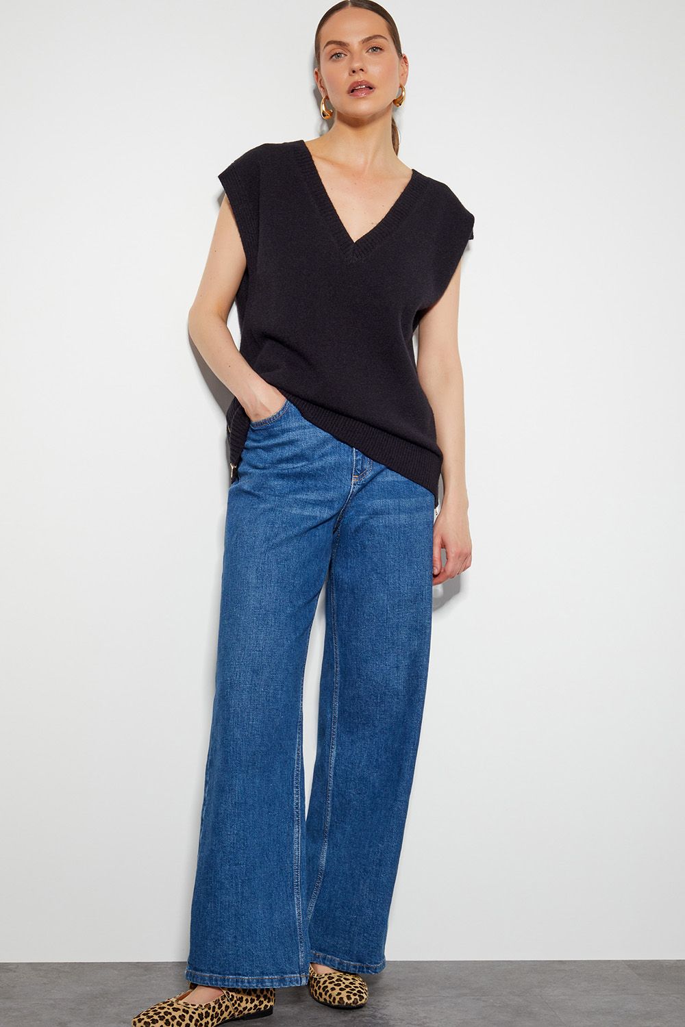 Monsoon Zuri Zip Detail Knit Tabard Black