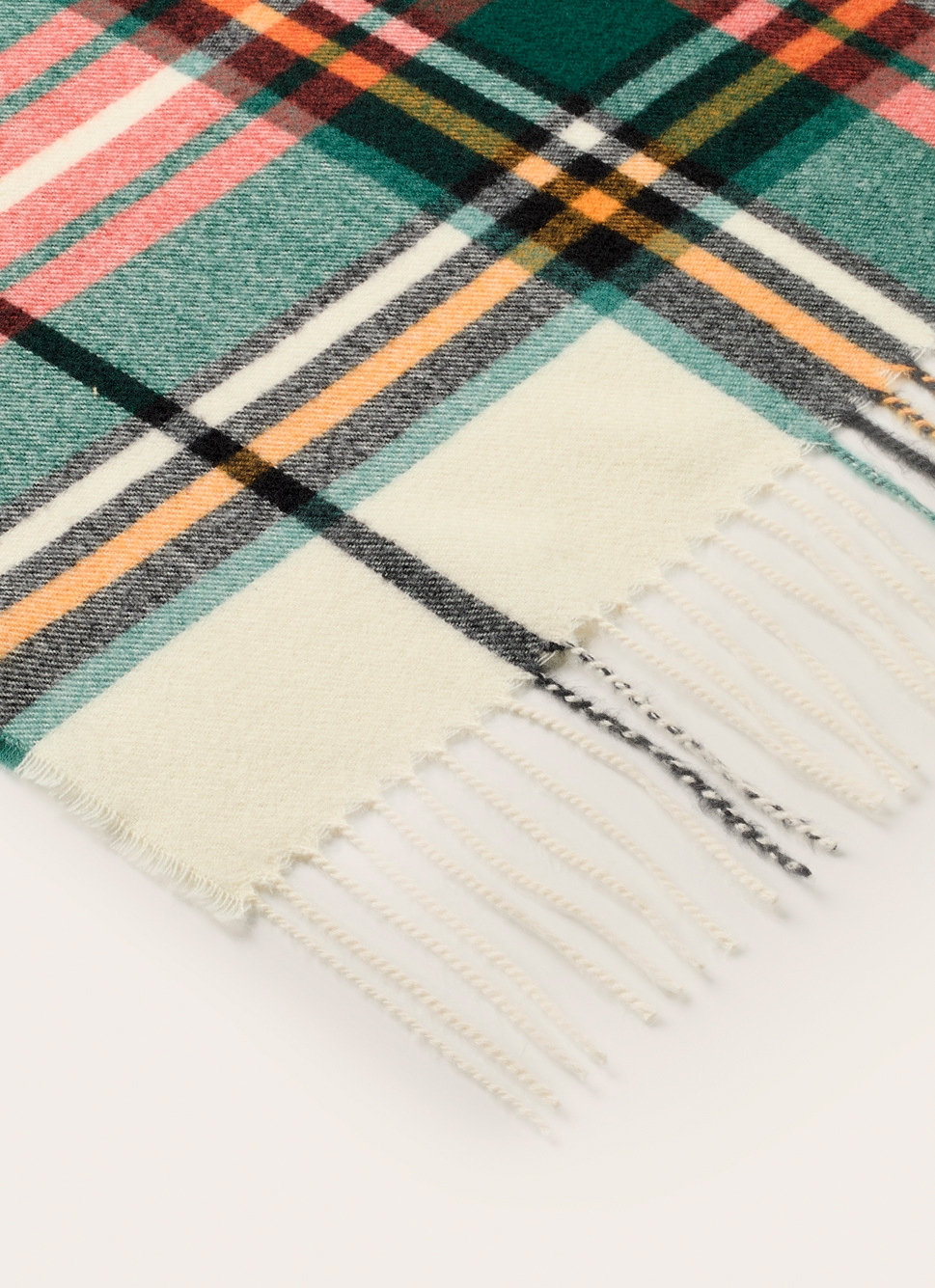 PLAID ÉCOSSAIS AVEC PORTE-PLAID IMITATION CUIR MULTICOLORE