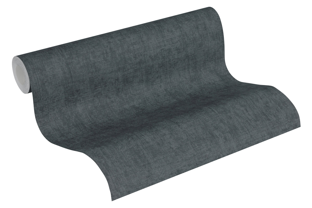 A.S. Création behang geschilderd effect antraciet grijs - 53 cm x 10.05 m - AS-373346