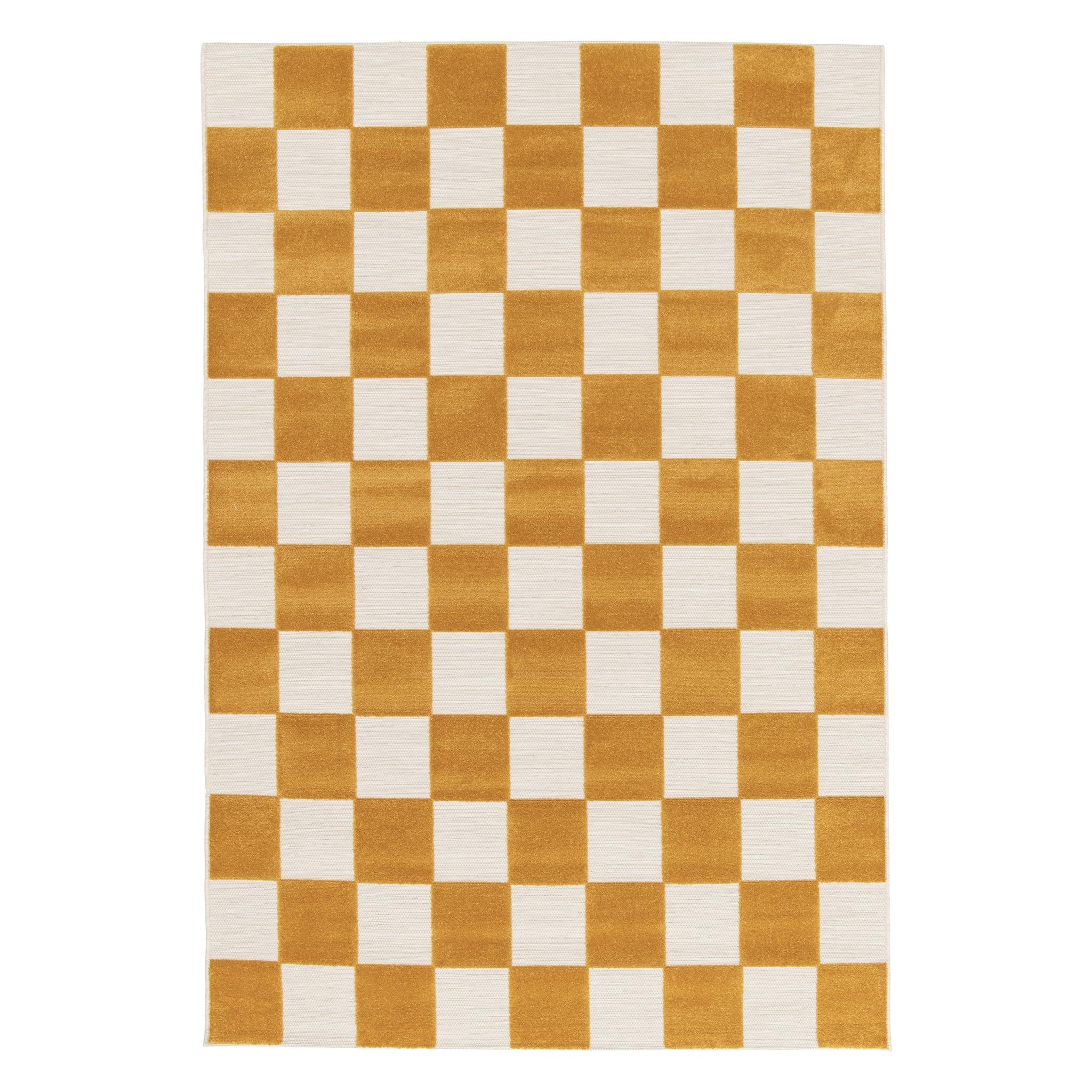 AFK Living vloerkleed Kleine Tegels - voor binnen en buiten - geel - 120 x 170 cm