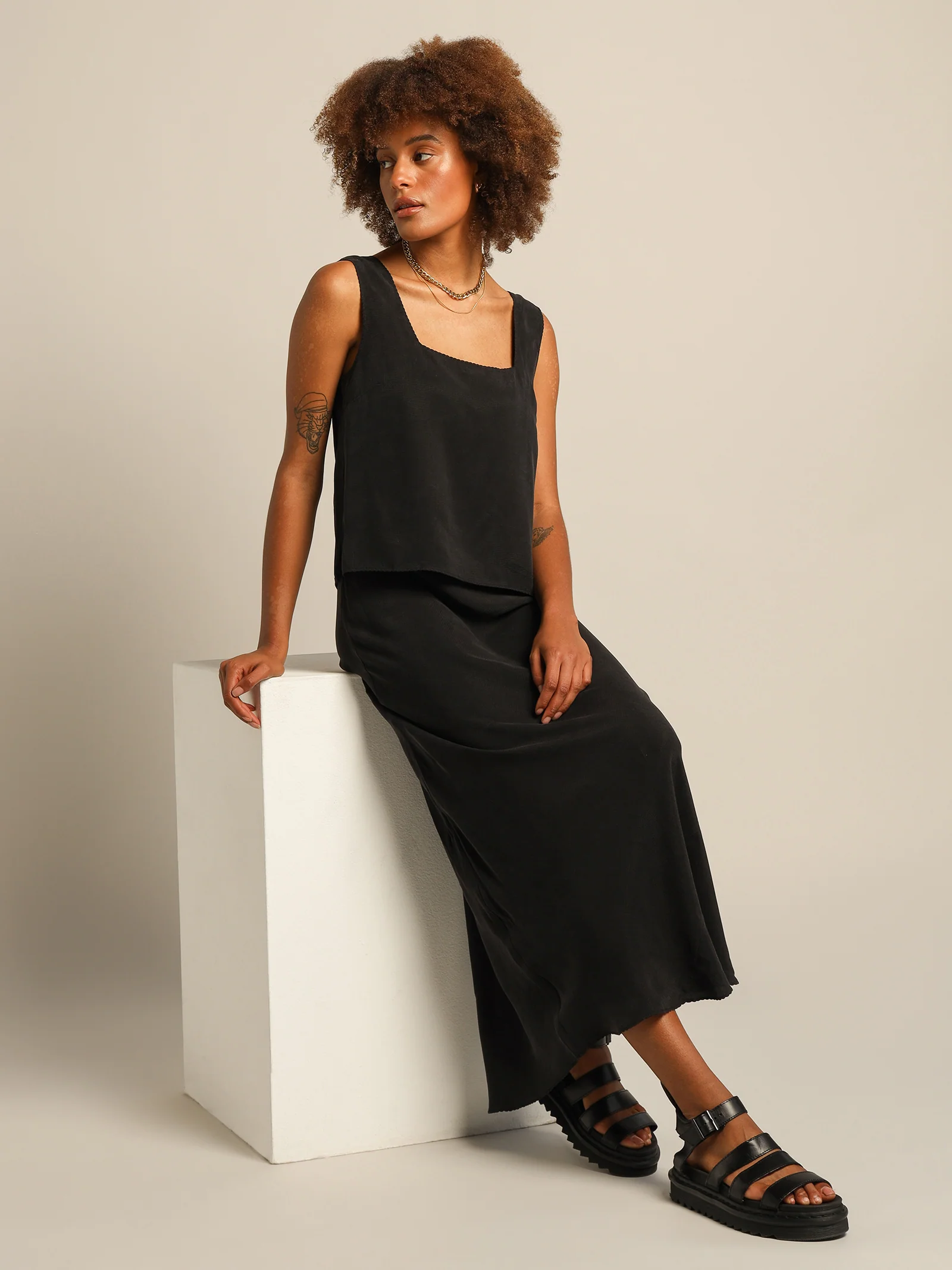 Harriet Spliced Slip Skirt
