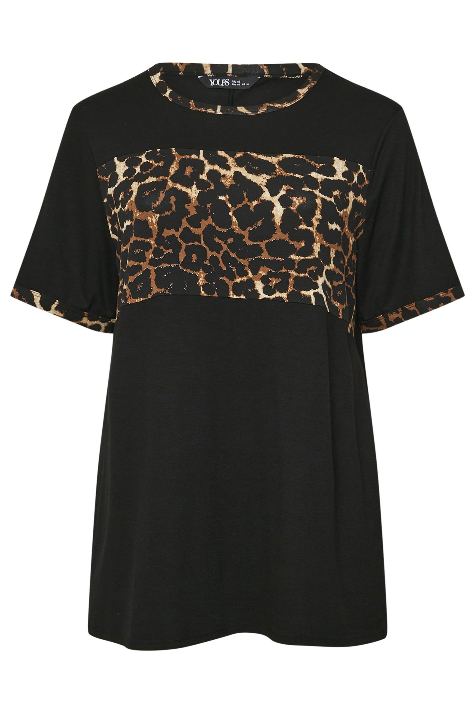 Yours Contrast Leopard Print Top