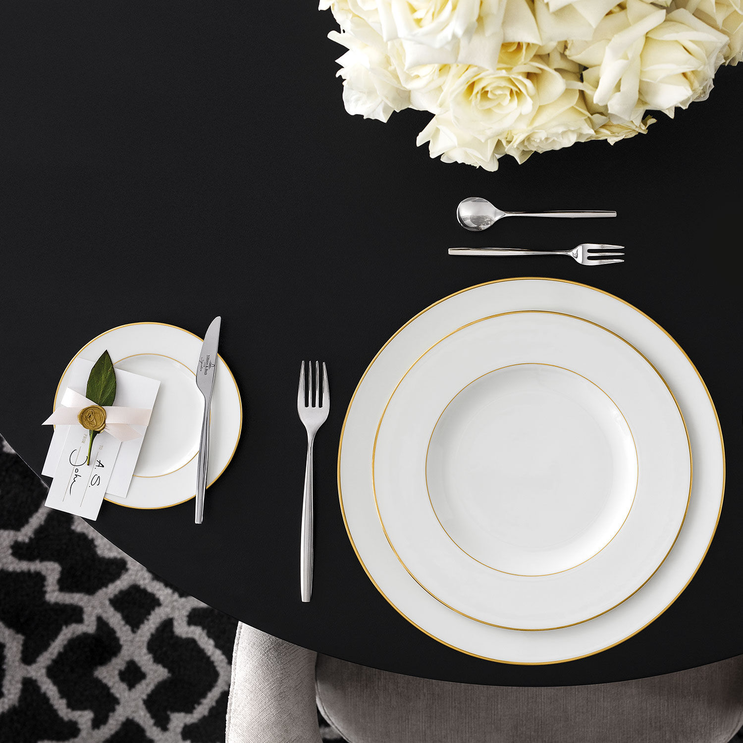 Anmut Serving tray - White, 13.3'', Premium Bone Porcelain