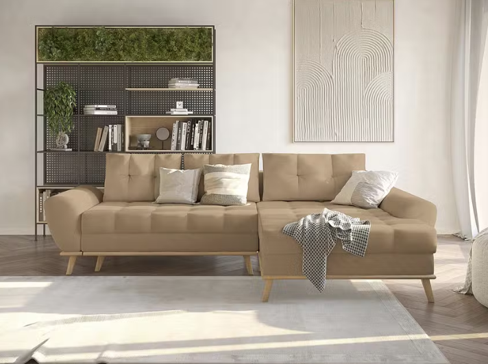 Ropez Baltico narożnik prawy rozkładany pikowany beżowy