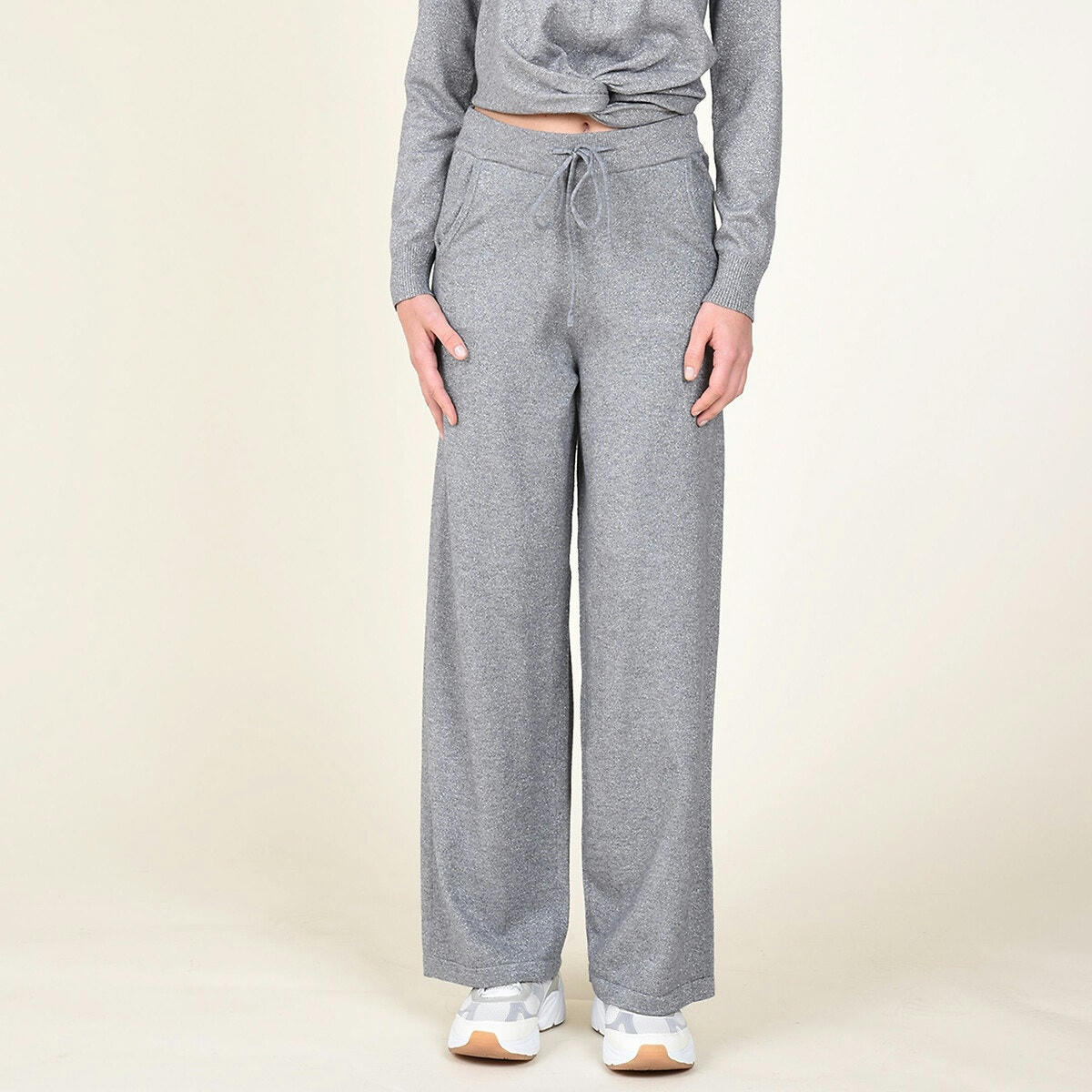 Pantalon large en maille irisée, confortable