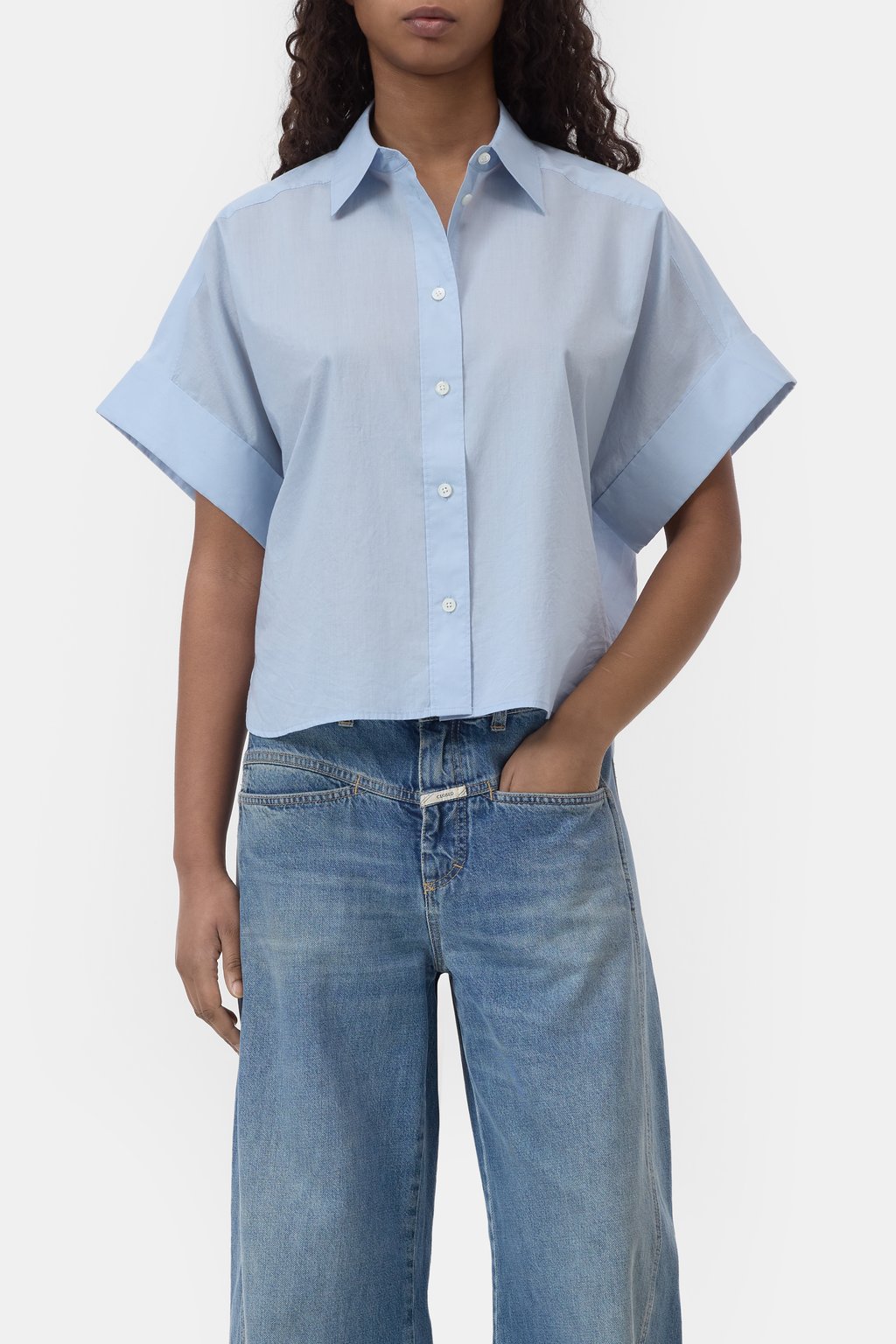 Kurzarm-Bluse aus Baumwolle