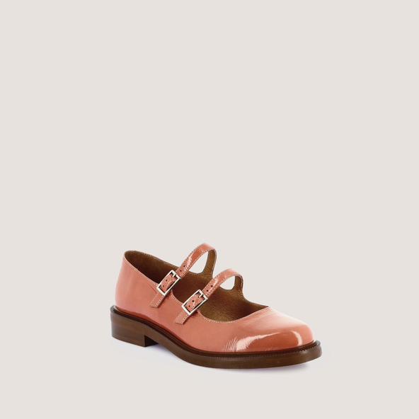 Ballerinesen vernis plissé vieux rose | DREAMY