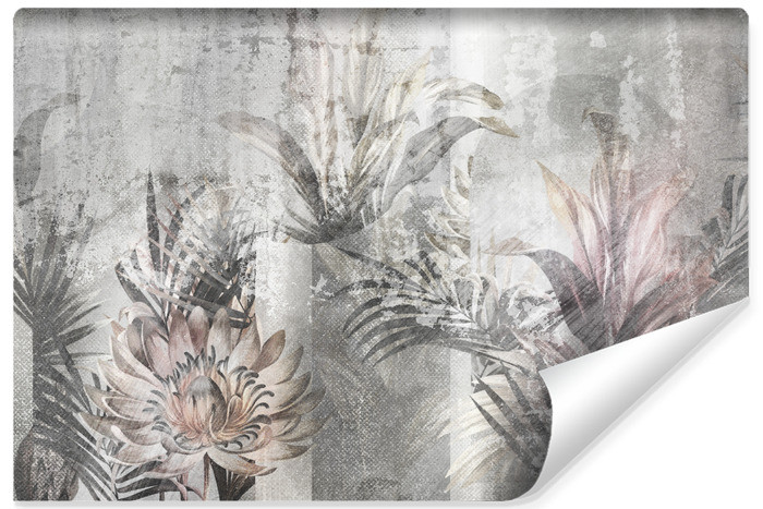 Fototapeta Liście W Stylu Retro Na Betonie 90x60cm