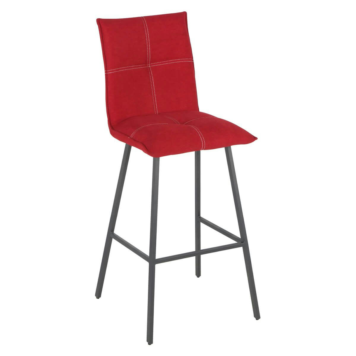 LAGOS - Lot  de 2 tabourets rouges assise h76cm