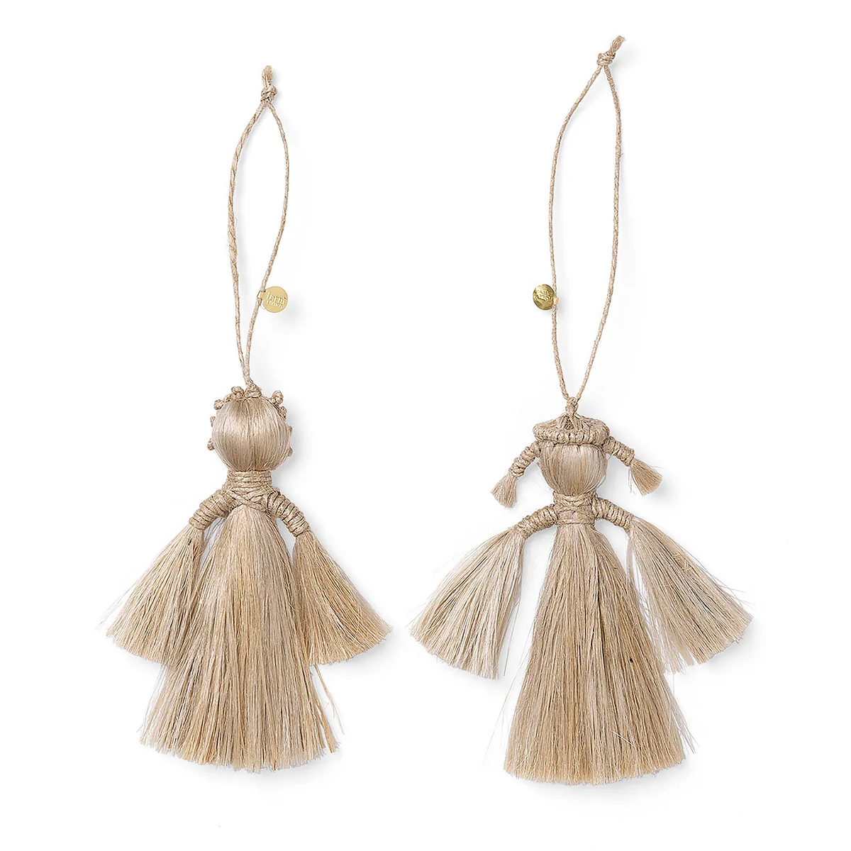 Ferm Living - Jute Anhänger Engel, natur (2er-Set)