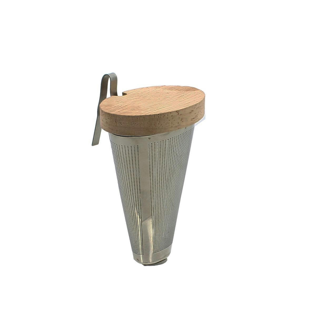 SVEN - Infuseur à thé en acier inoxydable avec couvercle en bois