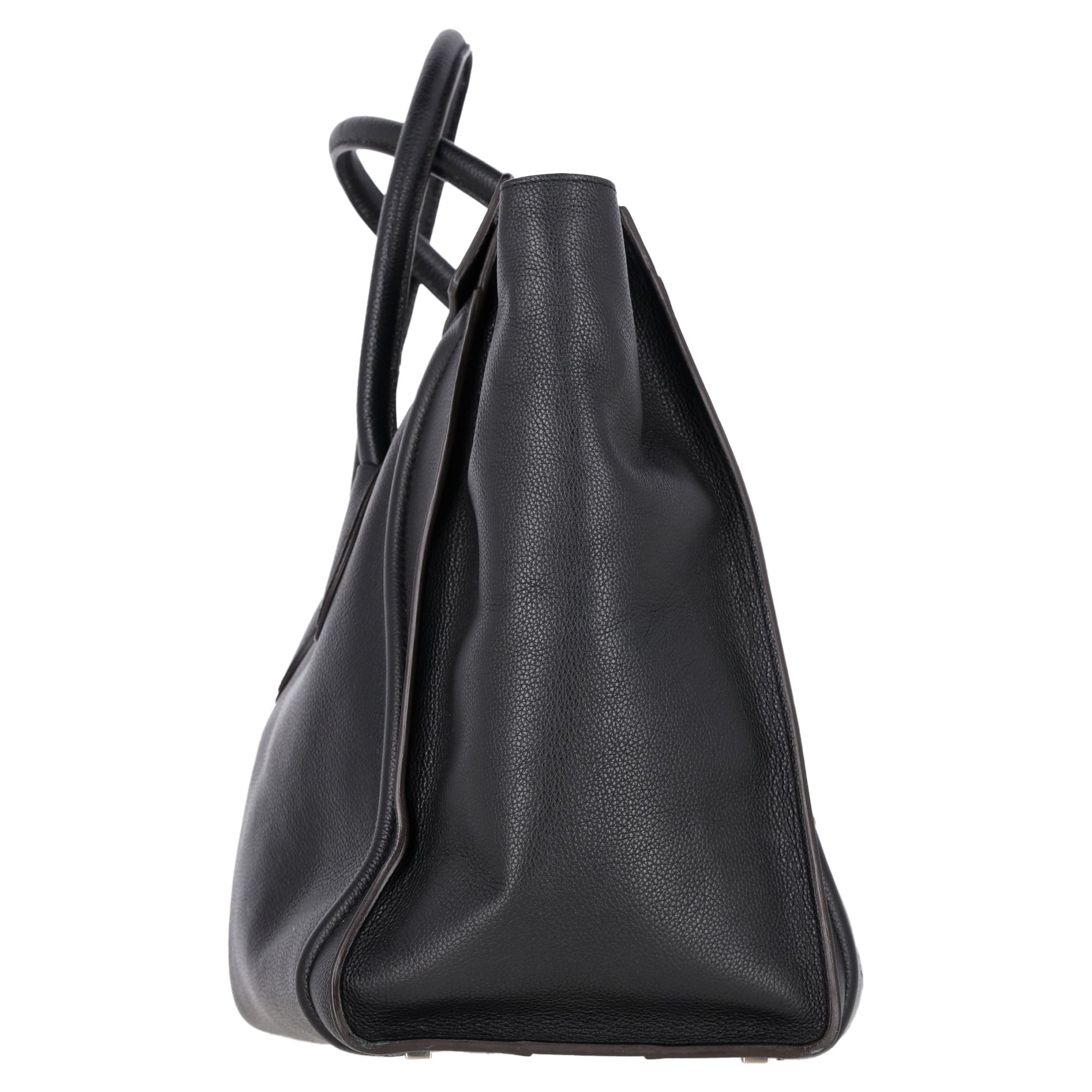 Celine Preloved Drummed Shoulder Luggage Tote Bag in Black Leather