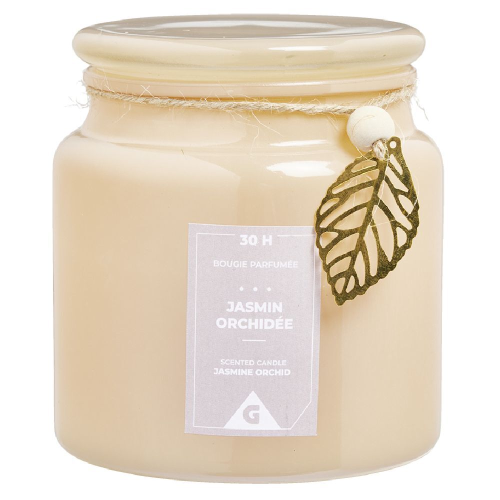 Bougie parfumée dans bonbonnière senteur jasmin orchidée 30H