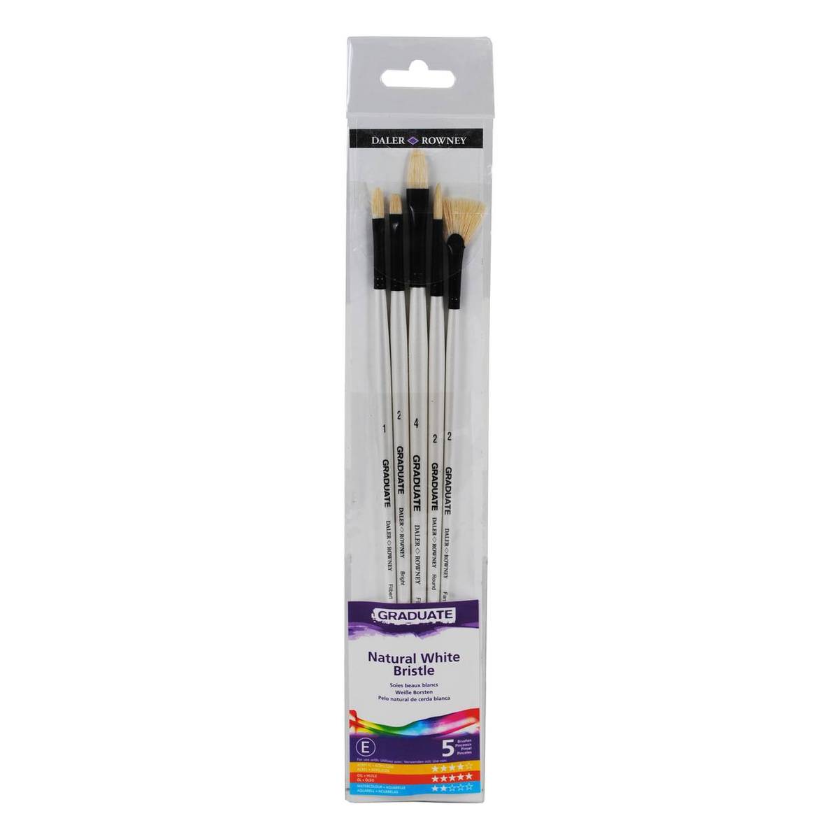 Daler-Rowney Graduate Bristle Brushes 5 Pack