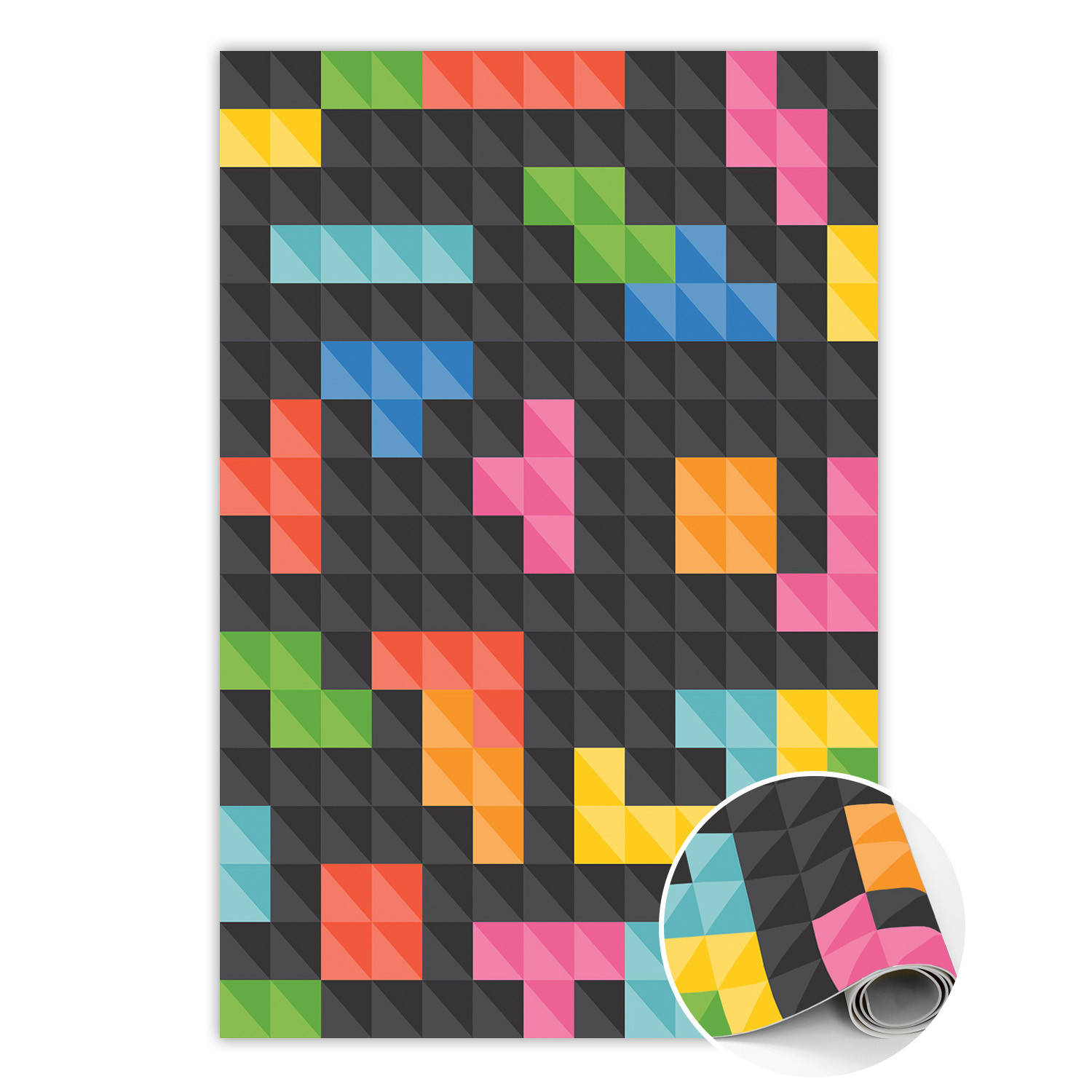 Wewnętrzny dywan winylowy Kostki tetris 60 x 90 cm
