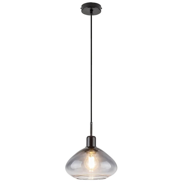 Lampa wisząca czarny matowa-kolor dymny Dvora 1xE27x40W Rabalux