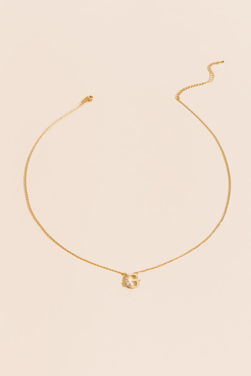 Crystal Cluster Initial Necklace