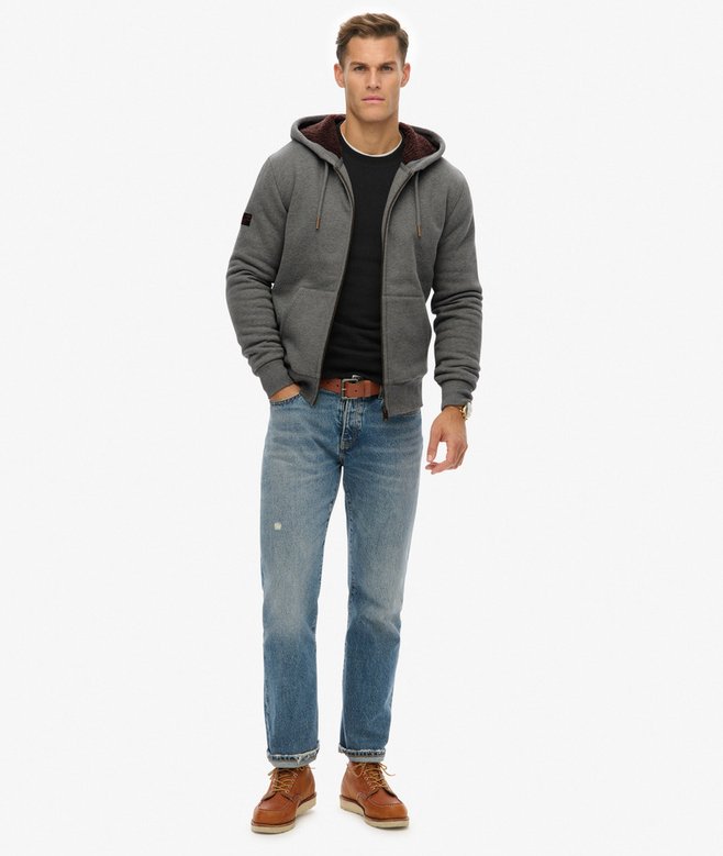 Borg Lined Zip Hoodie