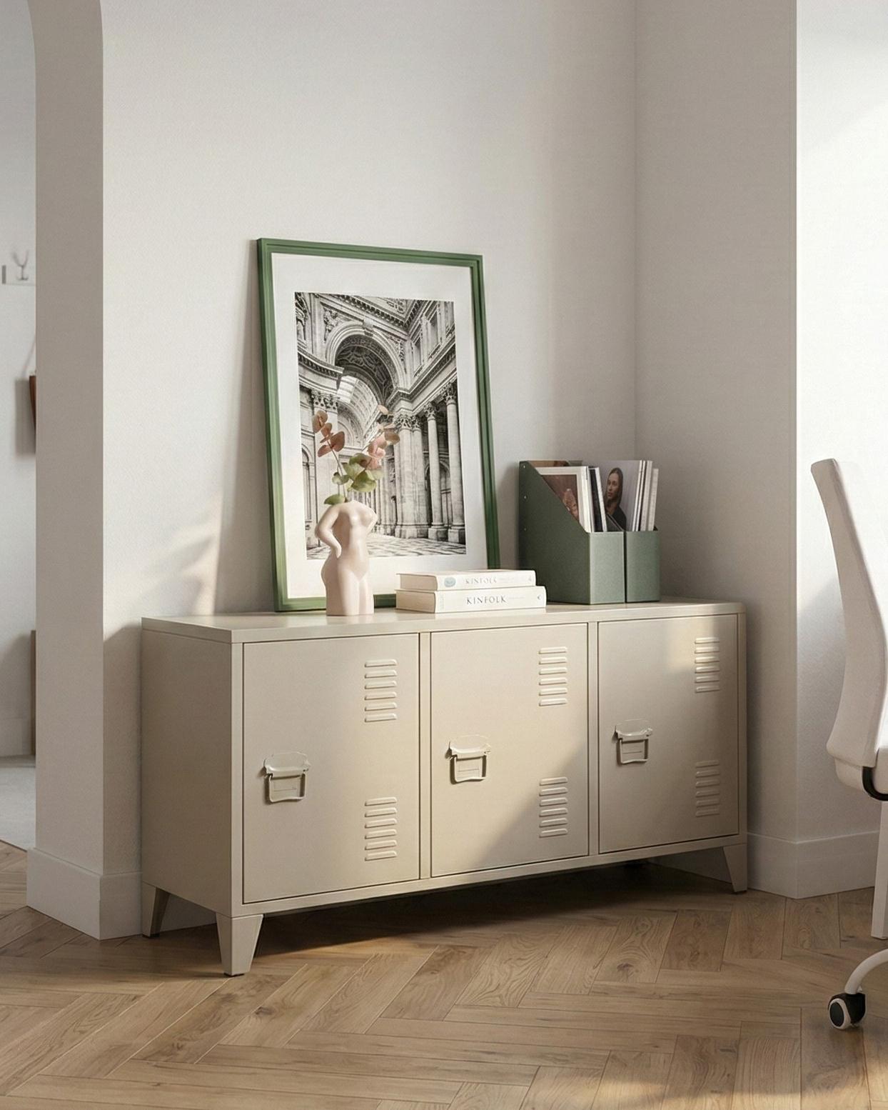 Storage Unit CARDIFF Metal Light Beige