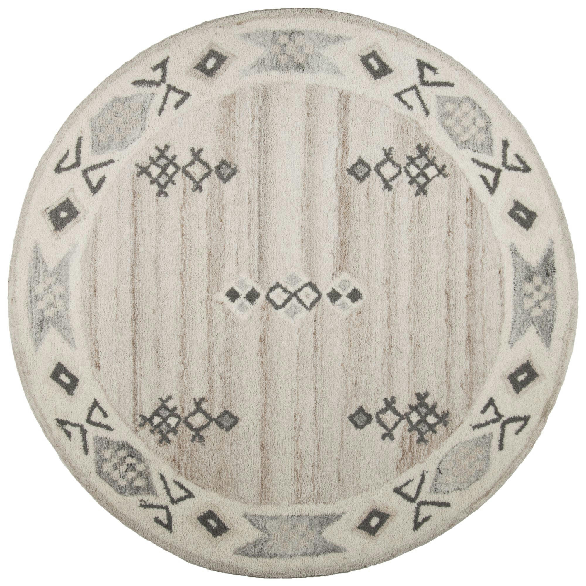 ROYAL BERBER - Tapis berbère en laine naturelle - Mélange D100 cm