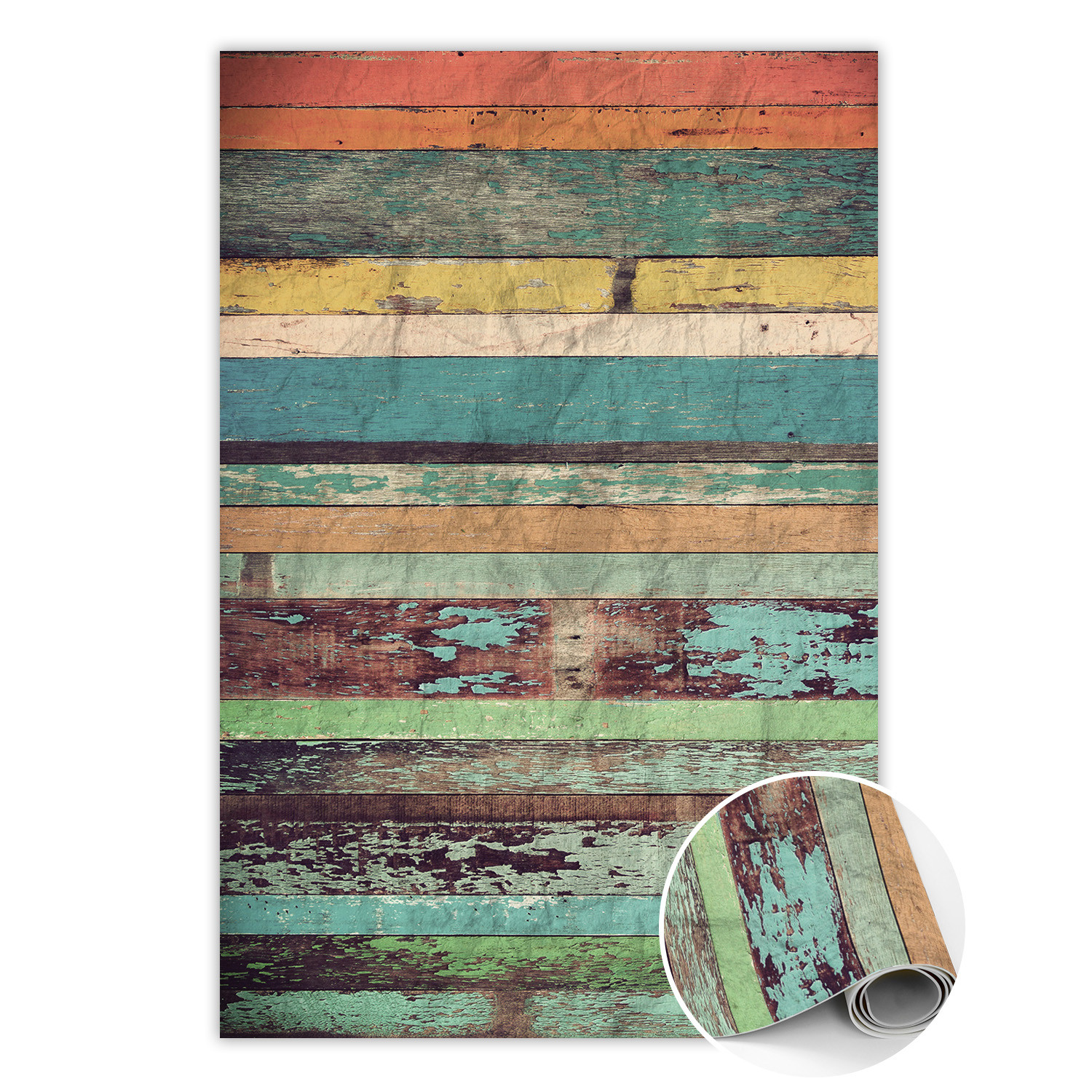 Modny winylowy dywan wewnętrzny Kolorowe deski 60 x 90 cm