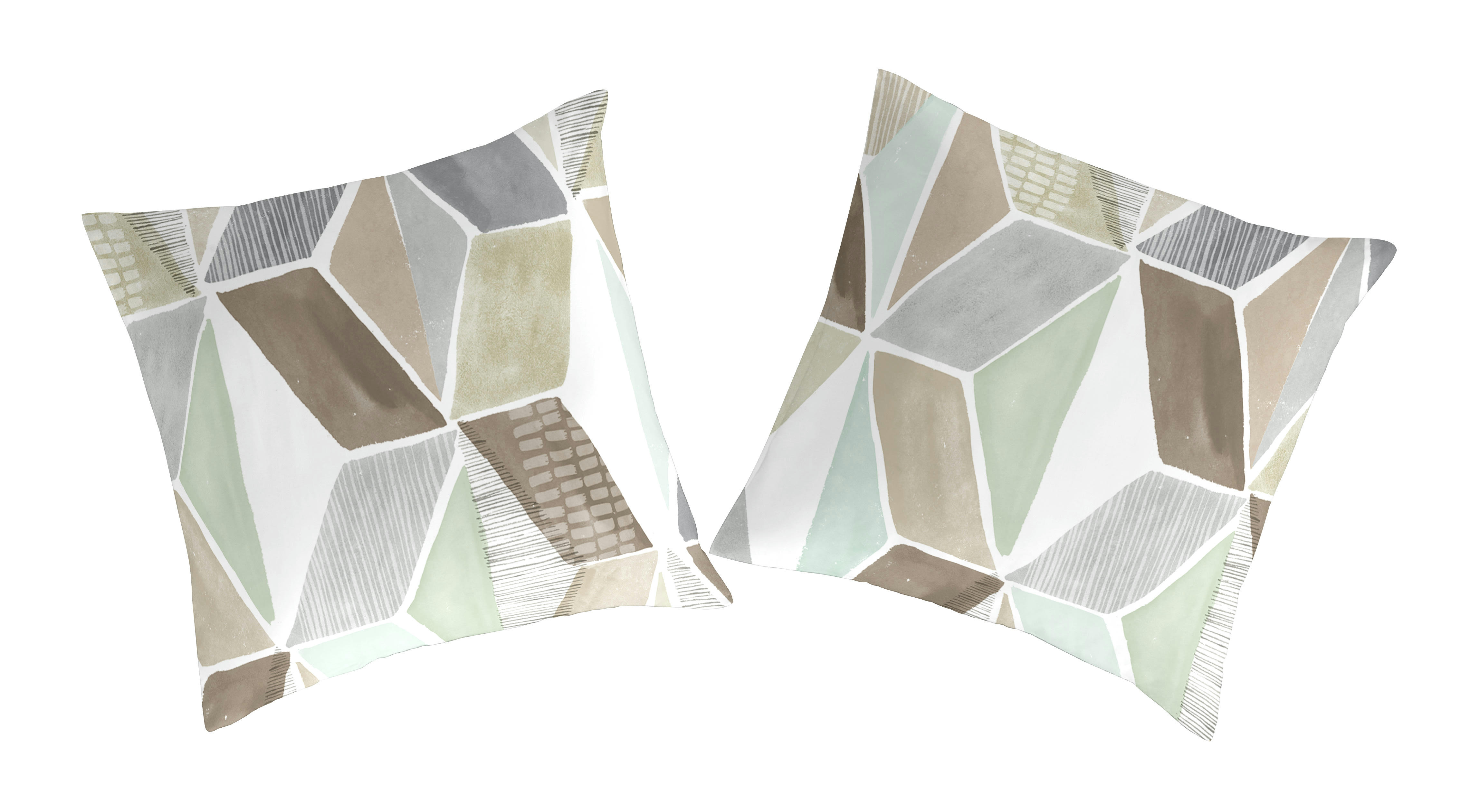 MARAIS TO - 2 taies d'oreiller en coton bicolore 65x65