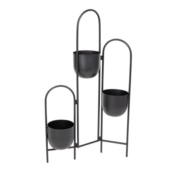 Kwietnik FLOERO metalowy czarny 49x14x80 cm