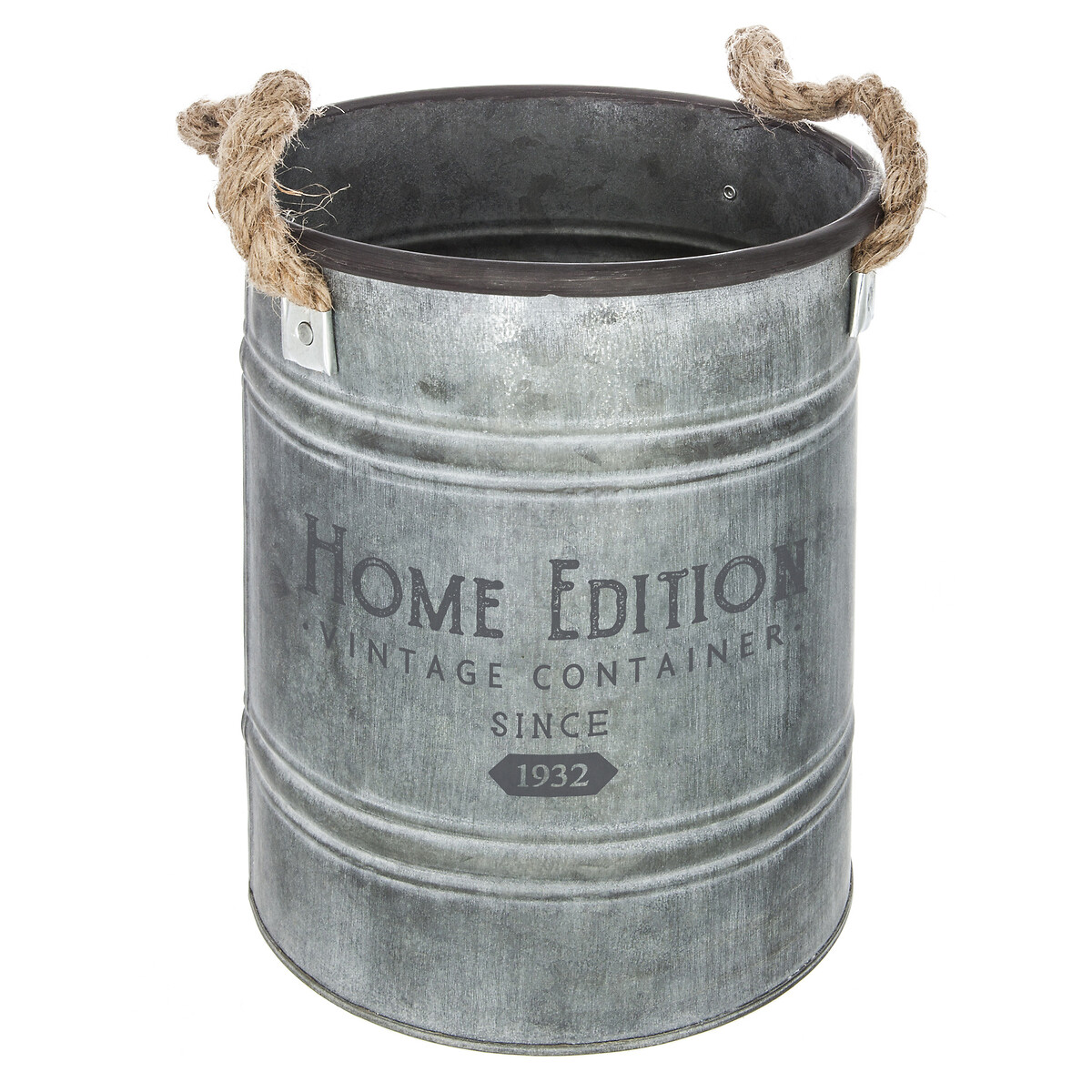 Vaseira redonda HOME EDITION cinza em zinco 22,5cm