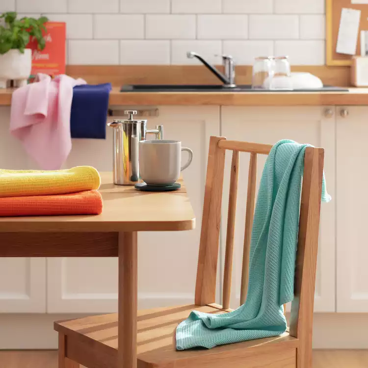 Habitat Brights Waffle Pack of 5 Tea Towels