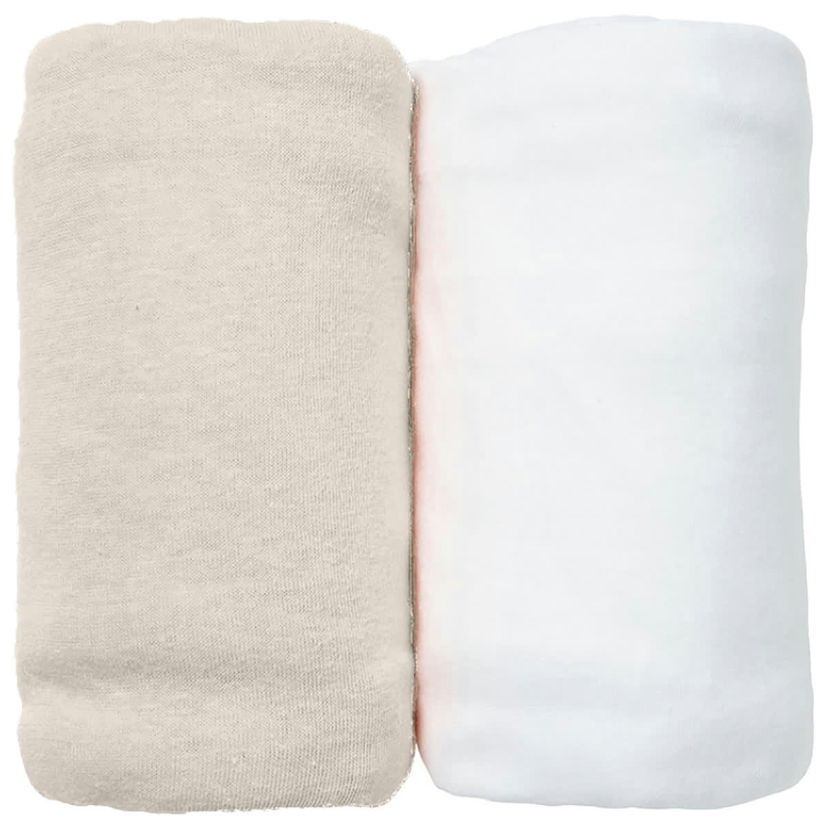 GAMME BIO UNIS - Lot de 2 Draps Housses jersey 70x140 cm Coton bio Blanc/Ecru