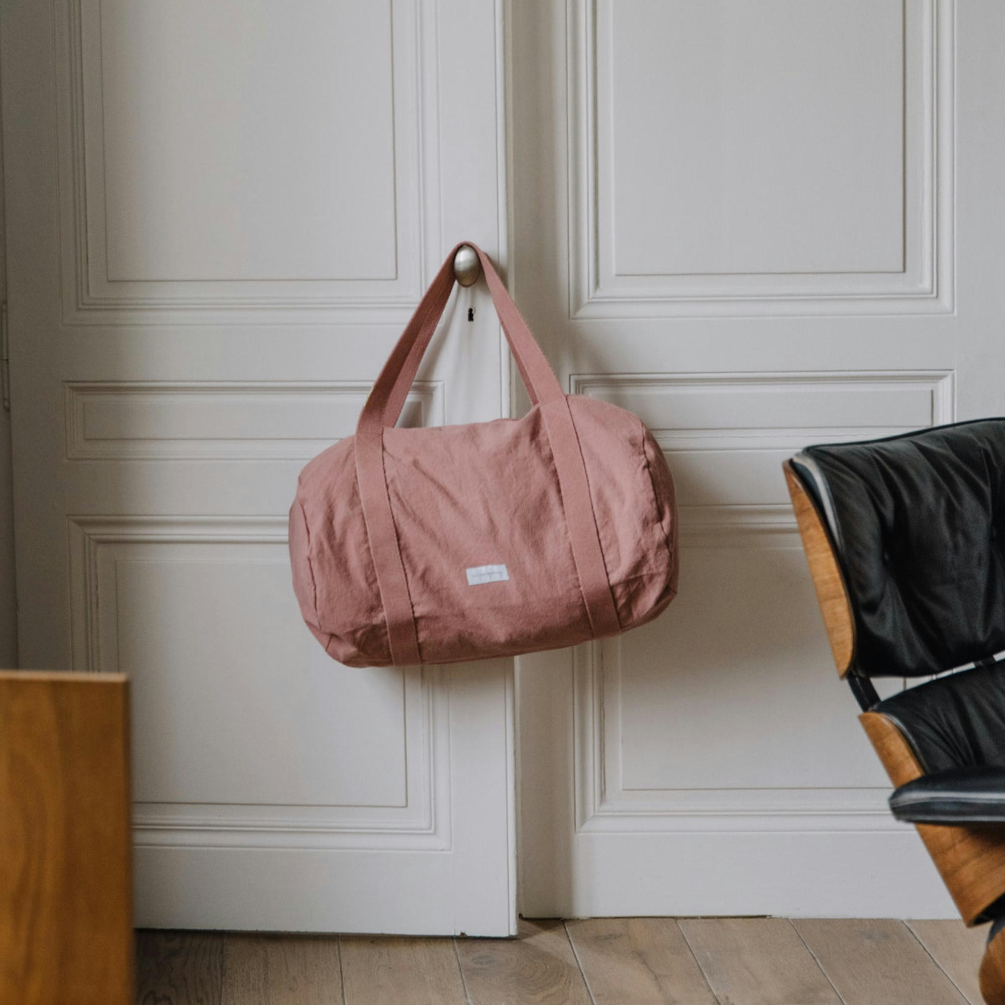 - Sac bowling en toile de coton bio bois de rose