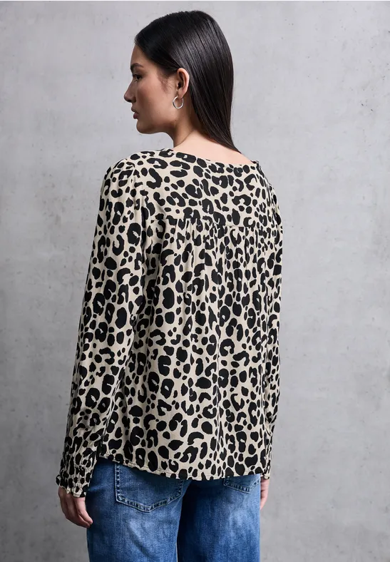 V-Neck Bluse mit Rüschen