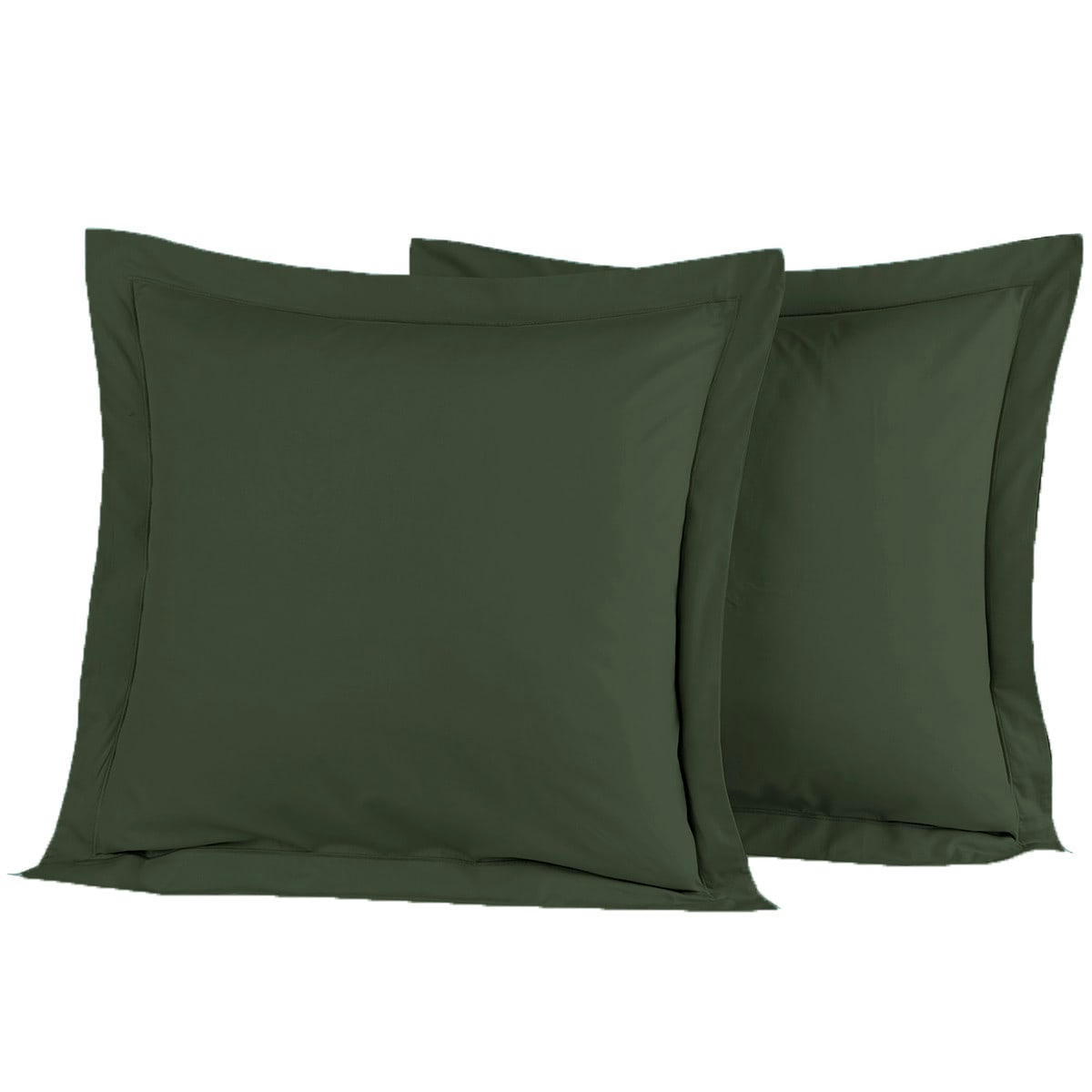 SOFT PERCALE - Lot de 2 taies d'oreiller en percale de coton eucalyptus 65x65 cm