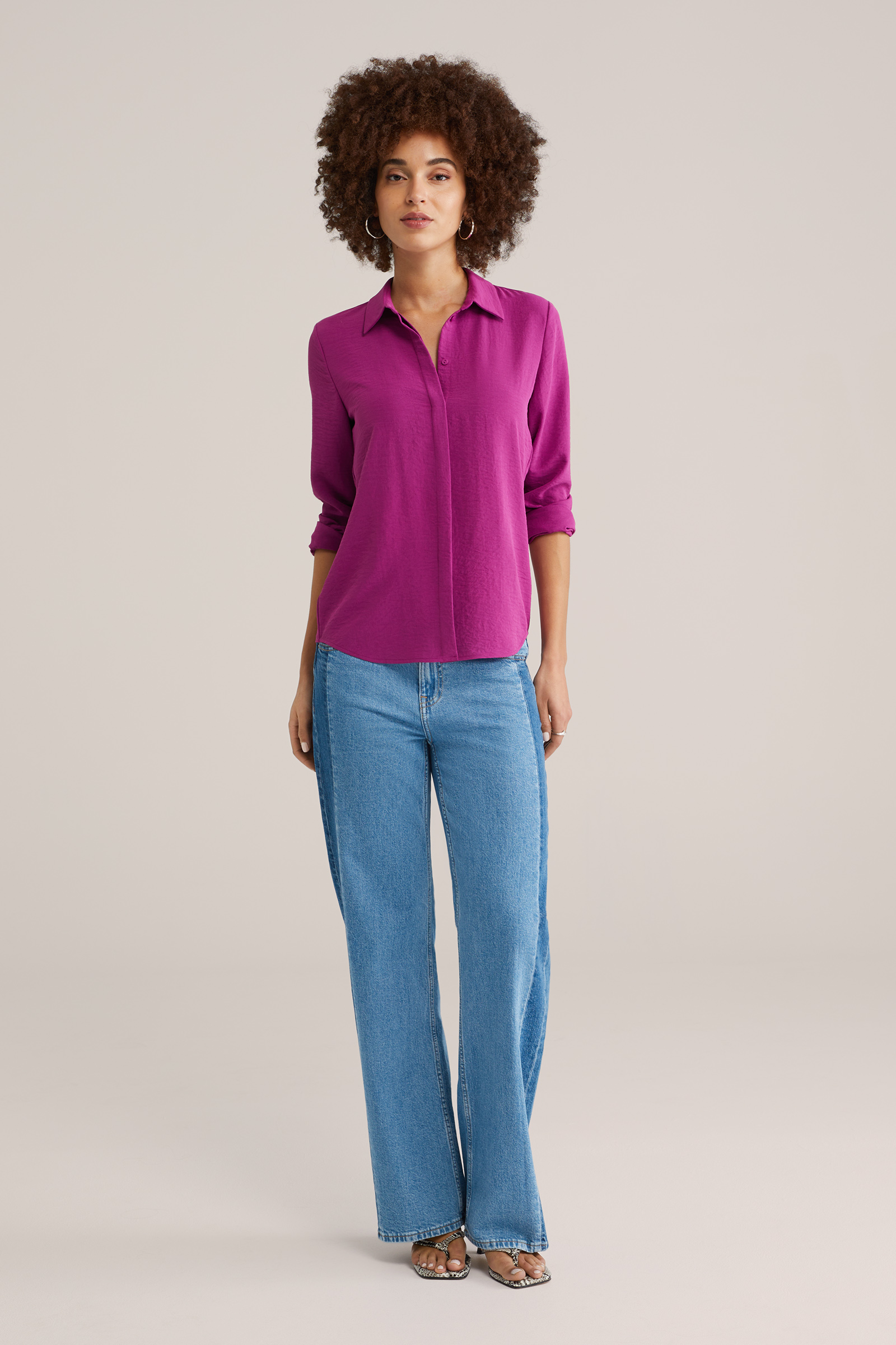 Dames blouse met fijne structuur