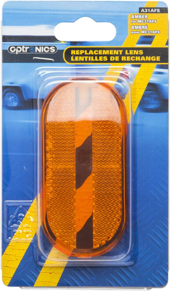 Optronics Oval Amber Replacement Lens for Clearance Markers, 4-x2-1/16-in