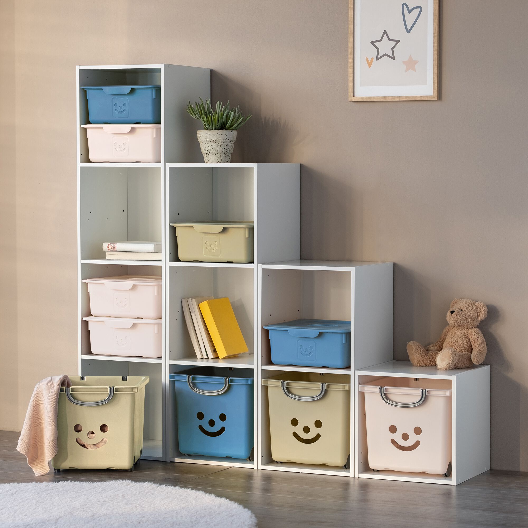 ZACCHARIE - Bac de rangement 25L - bleu figuerolles