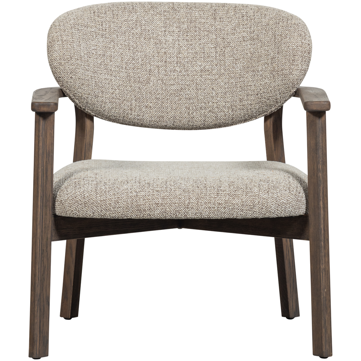 WOOOD fauteuil met houten frame Udar - Polyester - Donkerbruin - 76x68x75