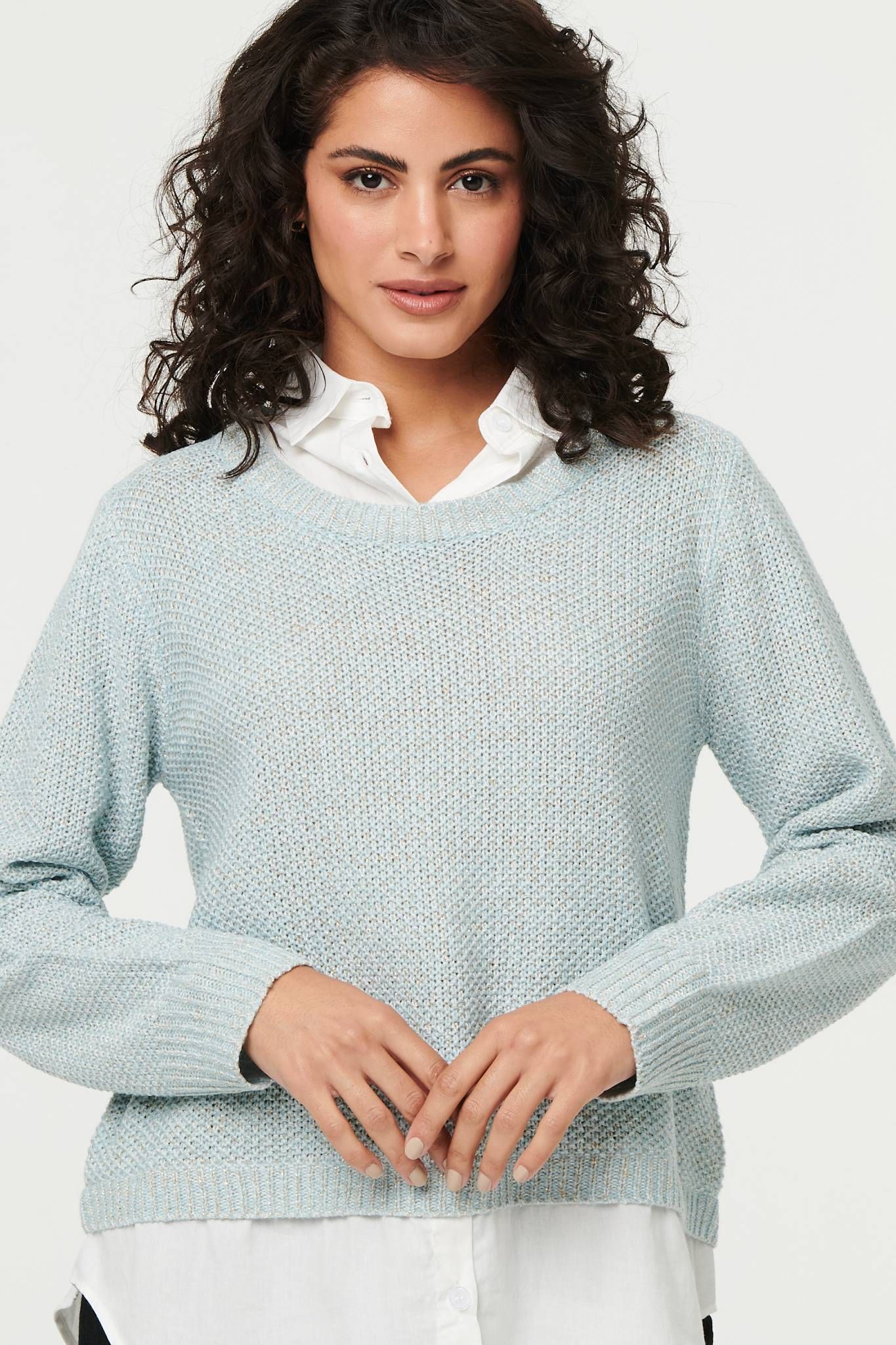 Izabel London Layered Long Sleeve Shirt Jumper Top