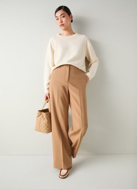 Julia Camel Relaxed Wide Trousers