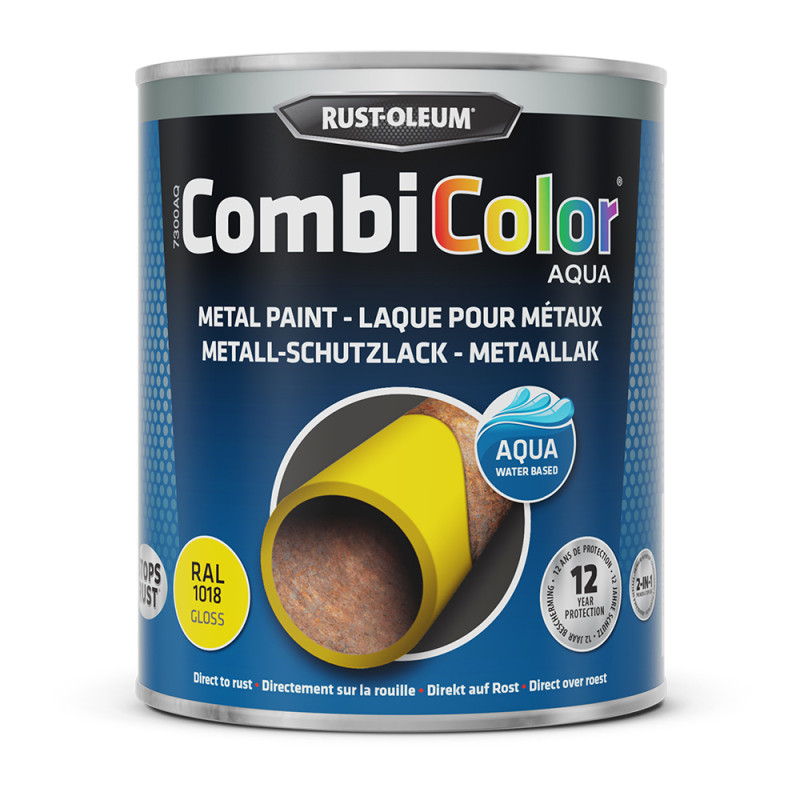 Laque Combicolor Aqua jaune brillant 0,75 L RUST-OLEUM